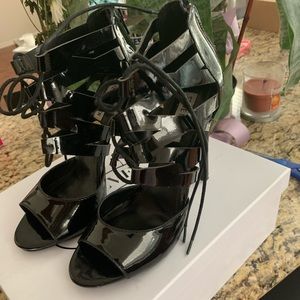 Black Leather Steve Madden Heels